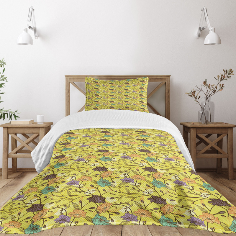 Rural Floral Woodland Bedspread Set