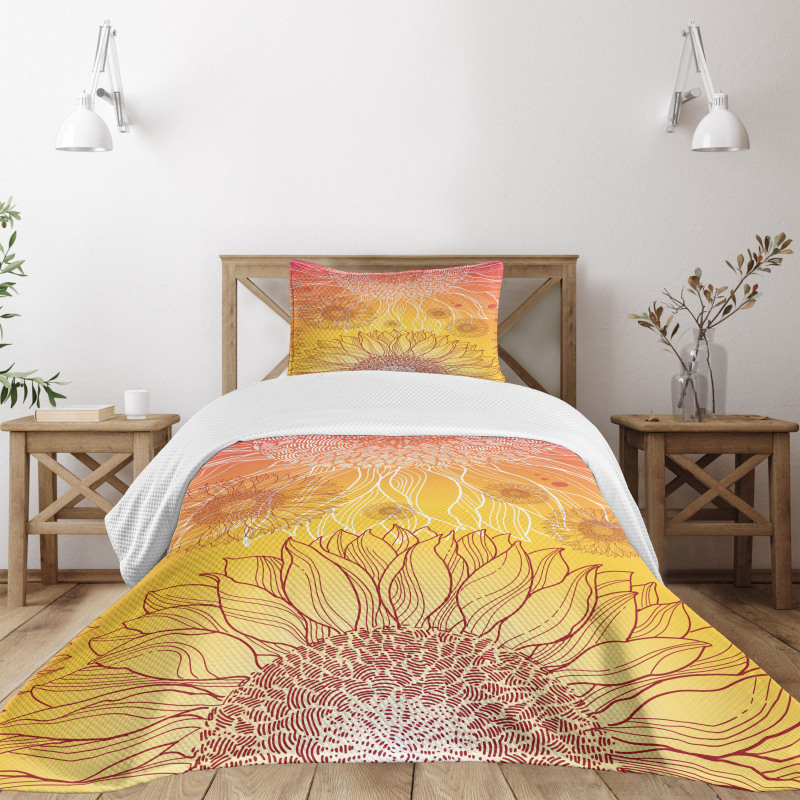 Sunflower Plants Bedspread Set