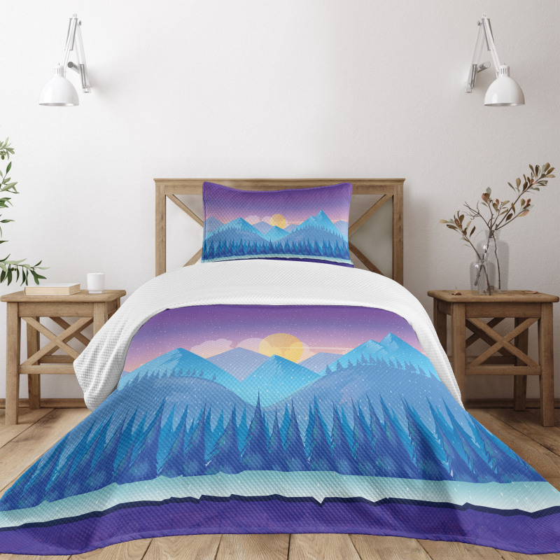 Cartoon Fir Woodland Bedspread Set