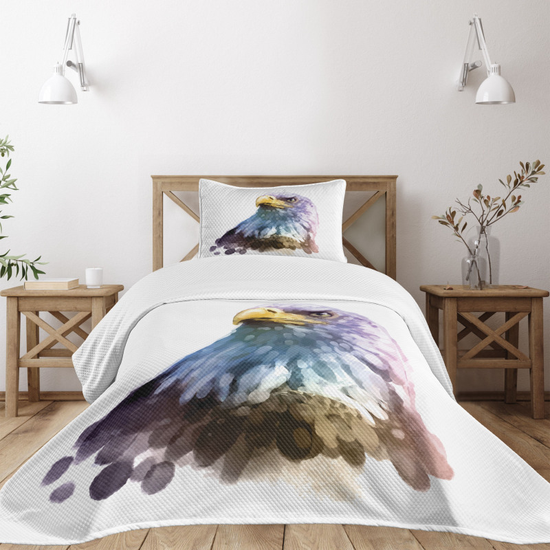 Watercolor Bald Eagle Bedspread Set