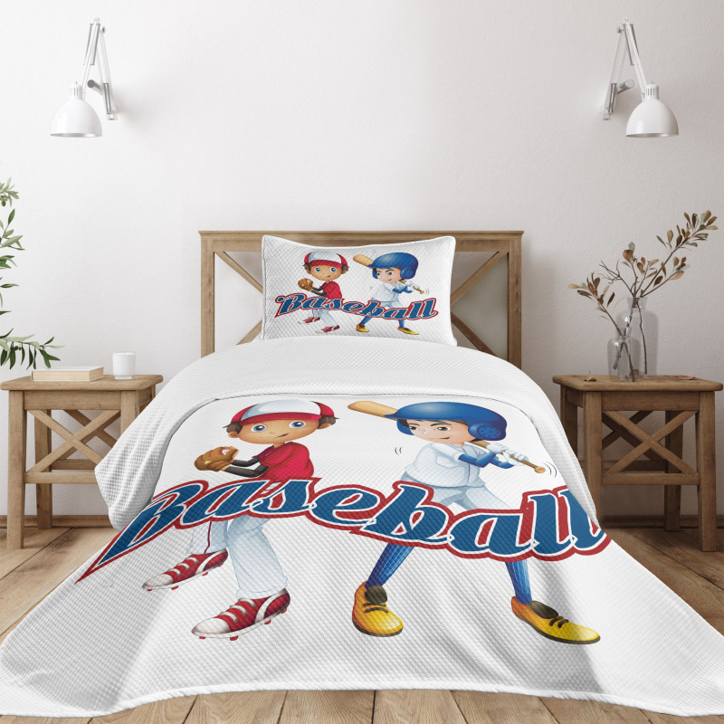 Baseball Pitching Bedspread Set