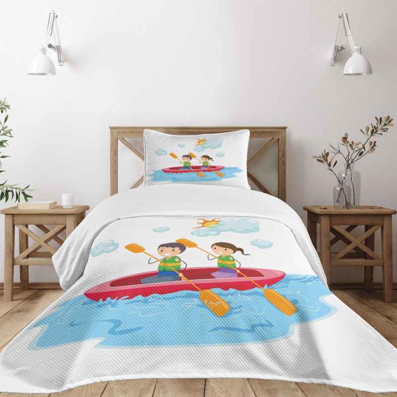 Riding a Kayak Bedspread Set