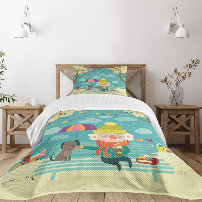 Old Man and His Dog Bedspread Set