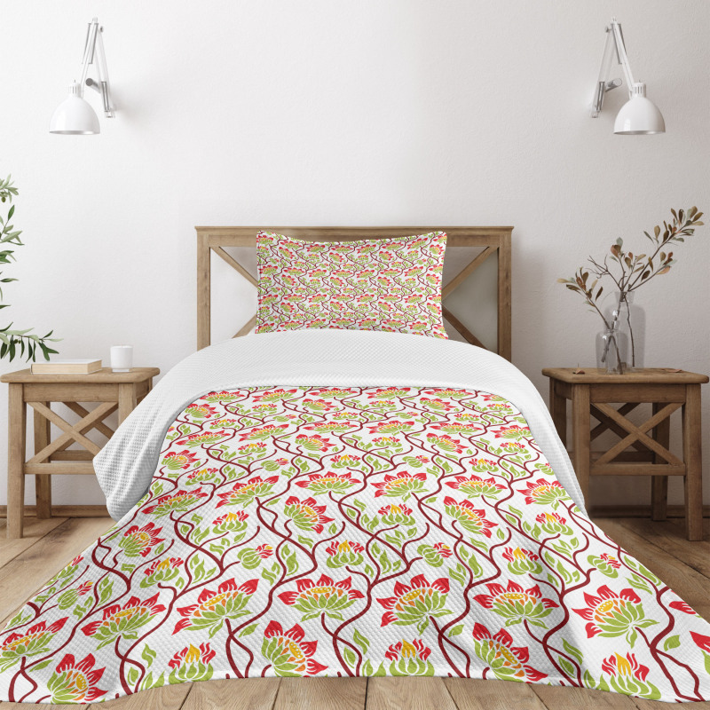 Abstract Bedding Plants Bedspread Set