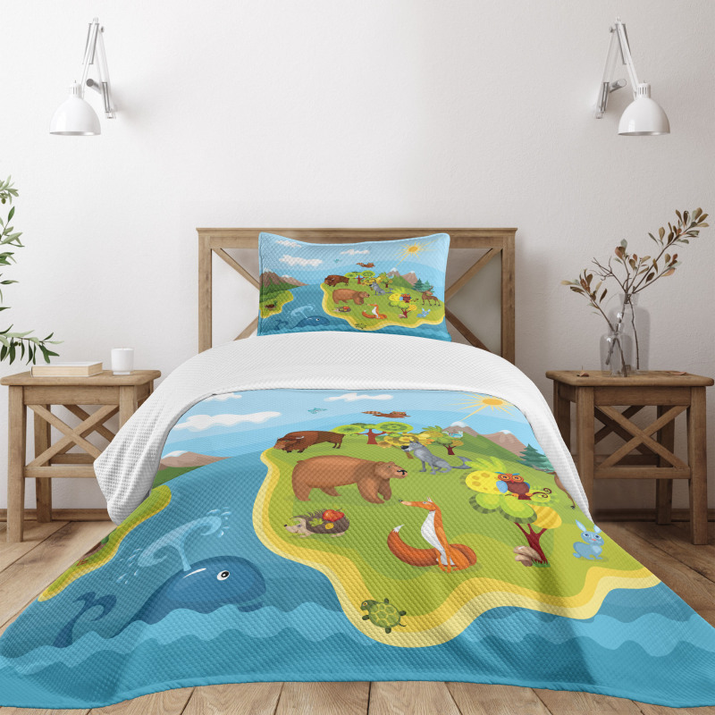 Happy Planet Mountains Bedspread Set