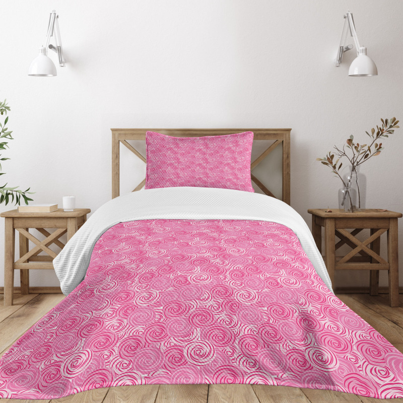 Abstract Round Flowers Bedspread Set