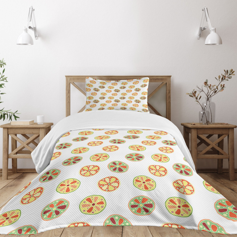 Grapefruits and Lemons Bedspread Set