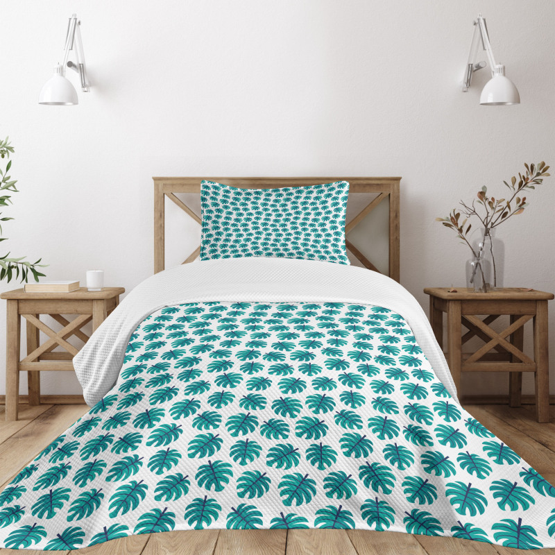 Exotic Monstera Bedspread Set