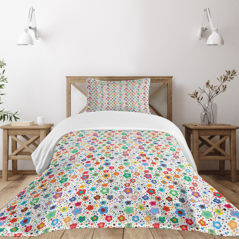 Hippie Style Petals Bedspread Set
