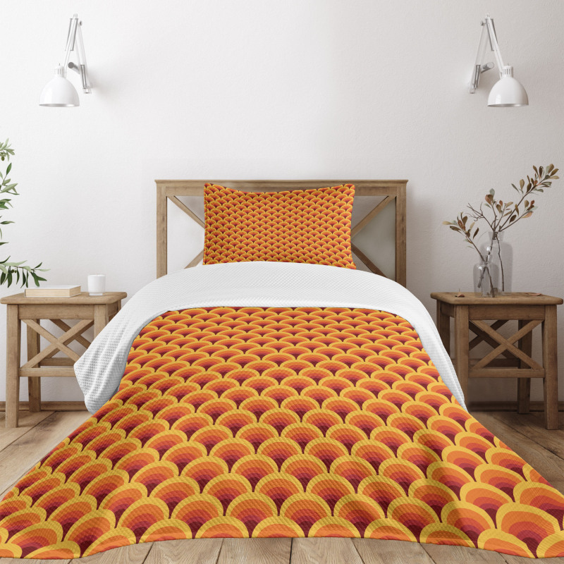 Squama in Warm Colors Bedspread Set