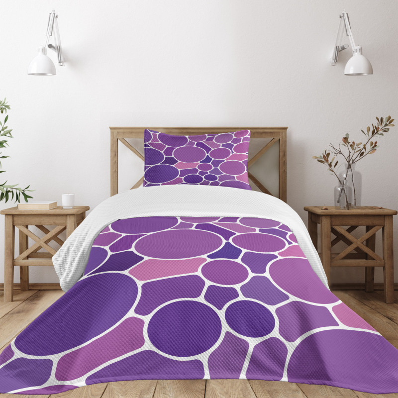 Retro Glass Motif Bedspread Set