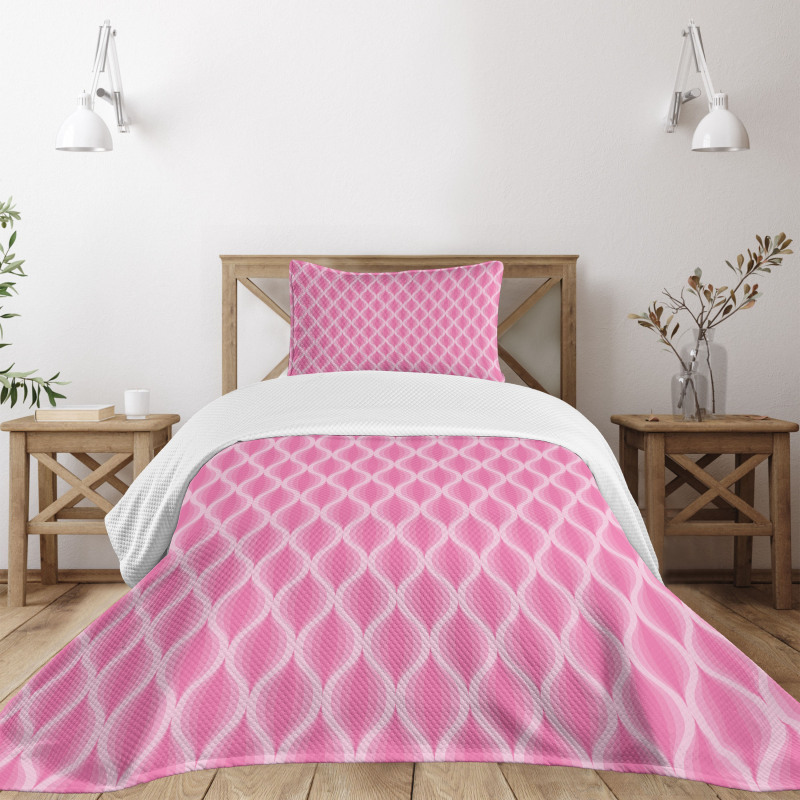 Pastel Ogee Line Bedspread Set