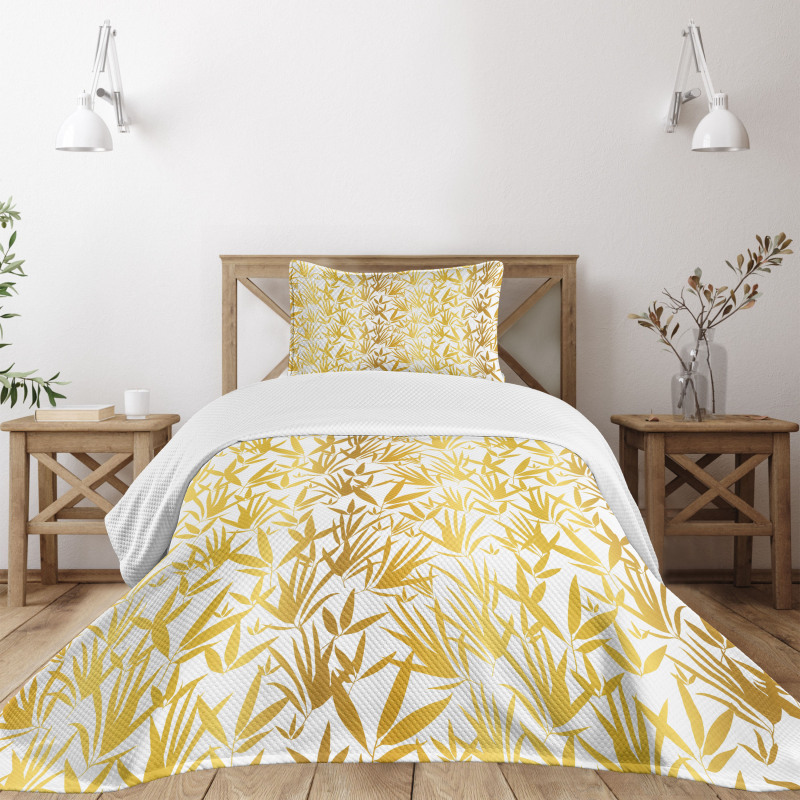 Tropic Bamboo Leaves Bedspread Set