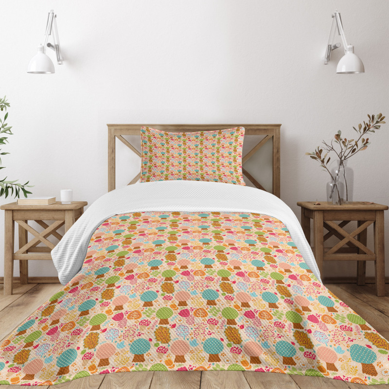 Spring Nature Trees Leaf Bedspread Set