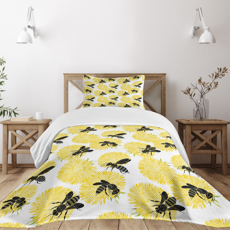 Nature Dandelion Flowers Bedspread Set