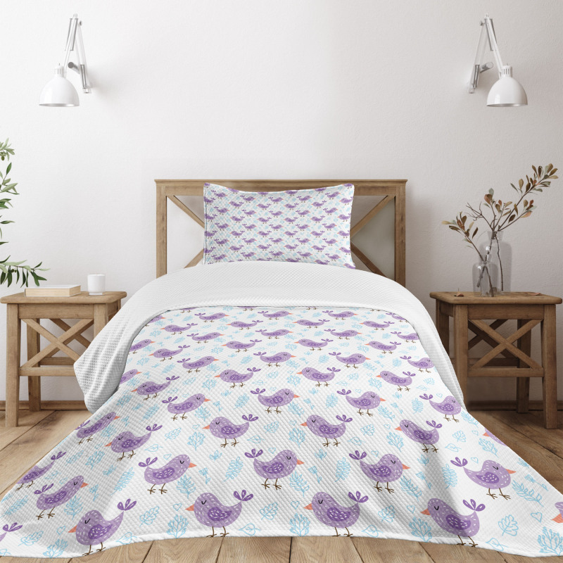 Lullaby Themed Birds Bedspread Set