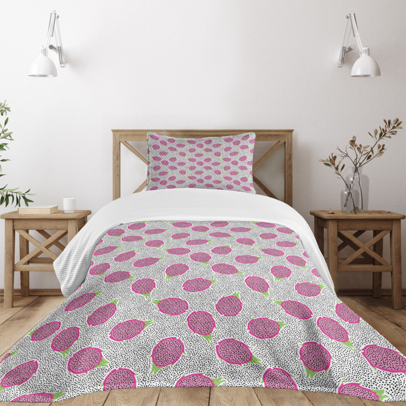 Crosscut Dragon Fruit Bedspread Set