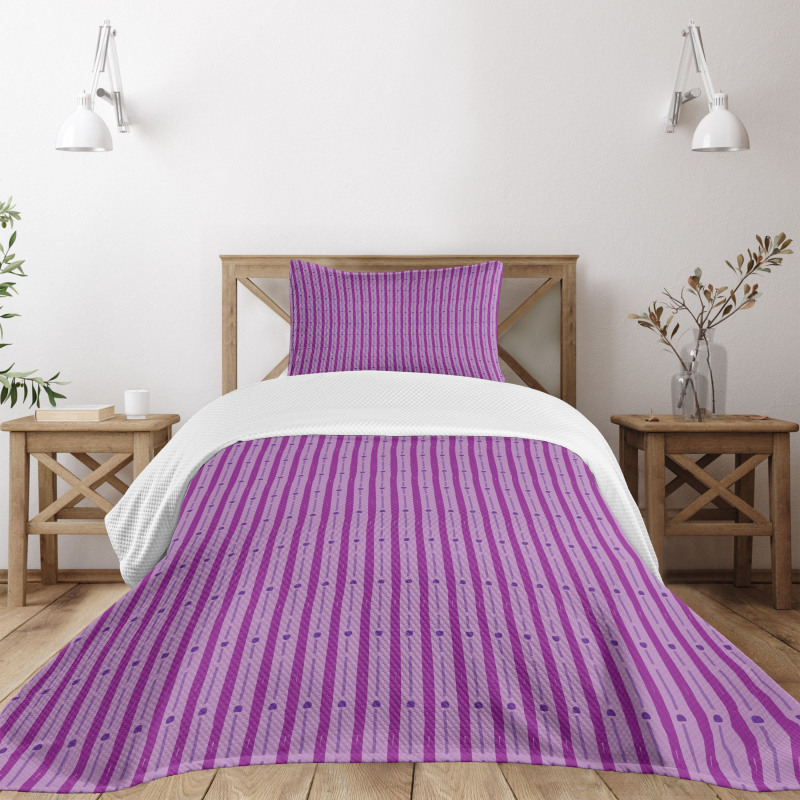 Purple Shaded Stripes Bedspread Set