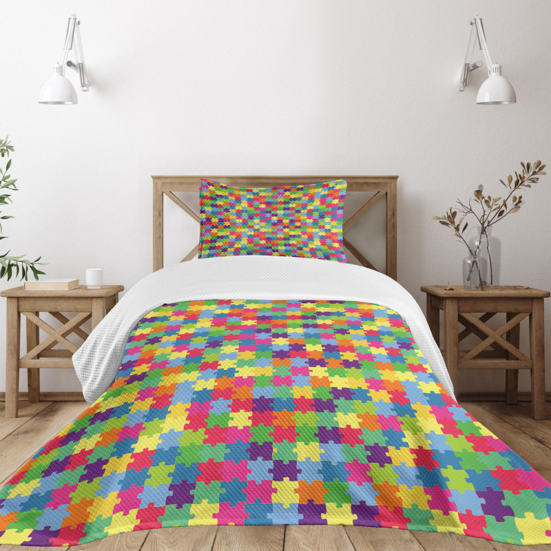 Patchwork Puzzle Piece Bedspread Set