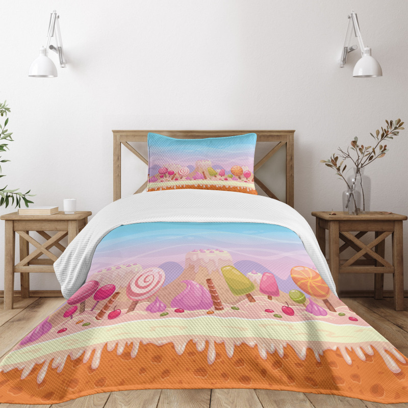 Fanciful Candy Road Bedspread Set