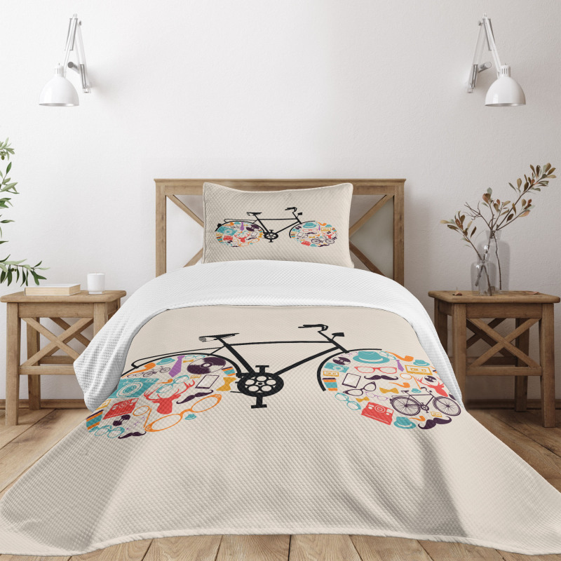 Bike with Retro Bedspread Set