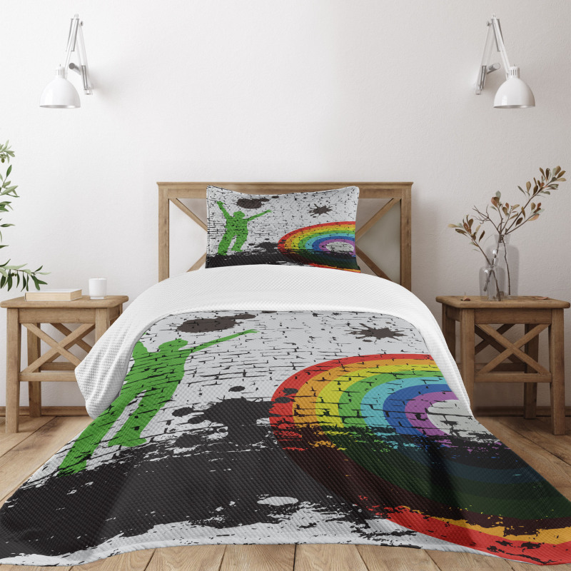 Rainbow Dart Art Bedspread Set