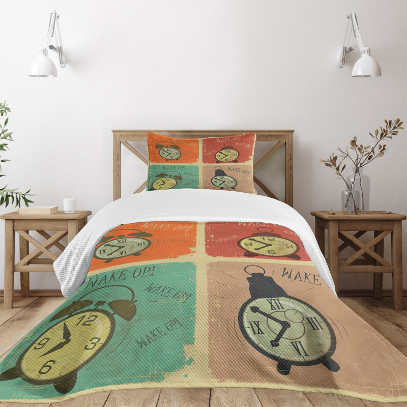 Grunge Wake up Alarm Bedspread Set