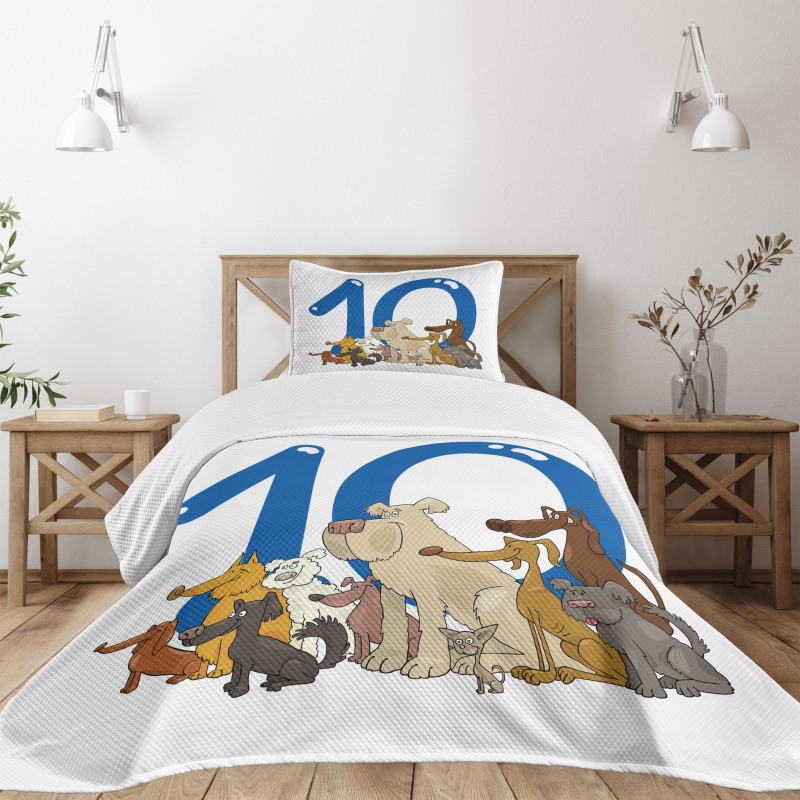 Street Dogs Puppies Bedspread Set