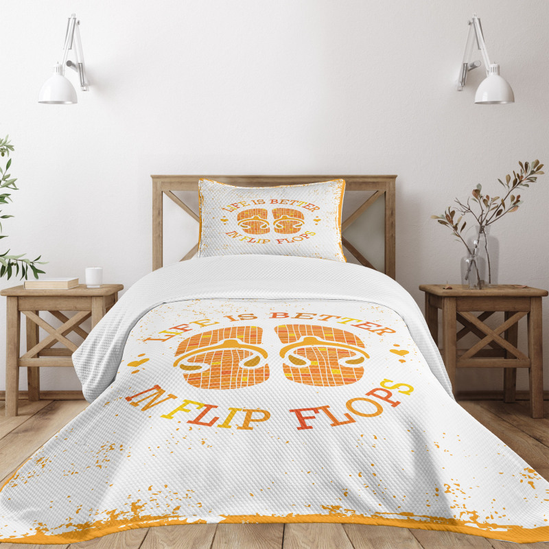 Stained Grungy Motif Bedspread Set