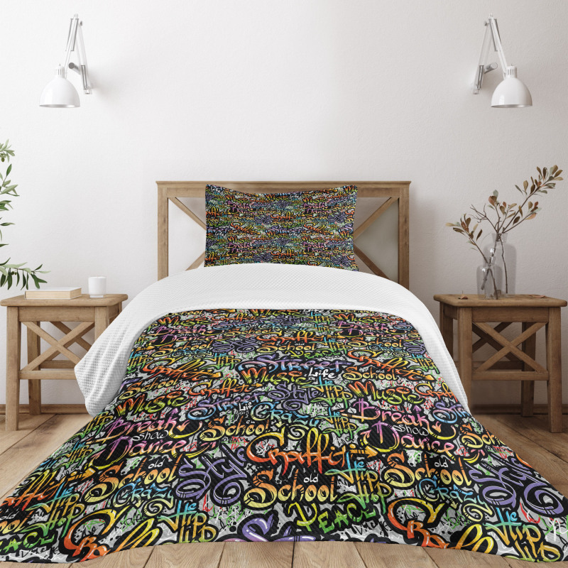 Ghetto Grafitti Spray Bedspread Set