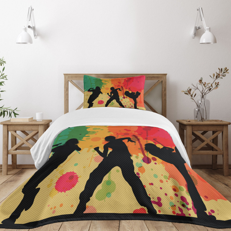 Girl Dancers Silhouette Bedspread Set