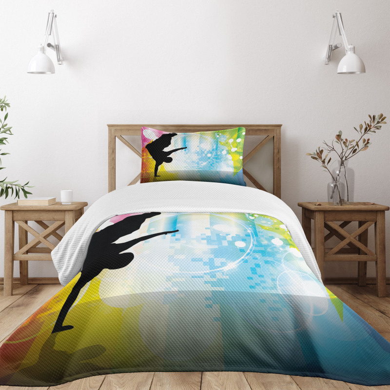 Breakdancing Theme Bedspread Set