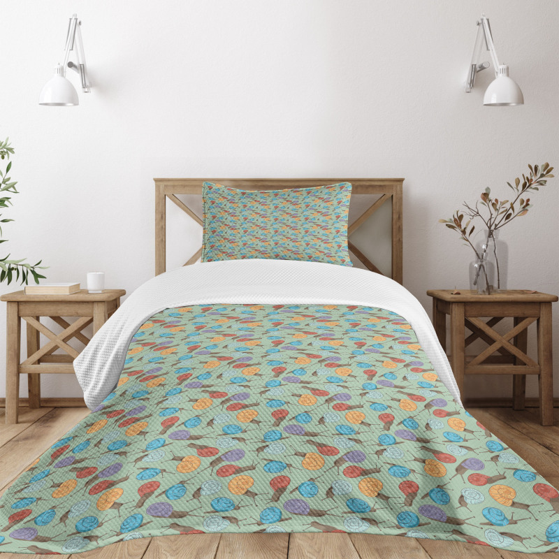 Snails and Mollusks Bedspread Set