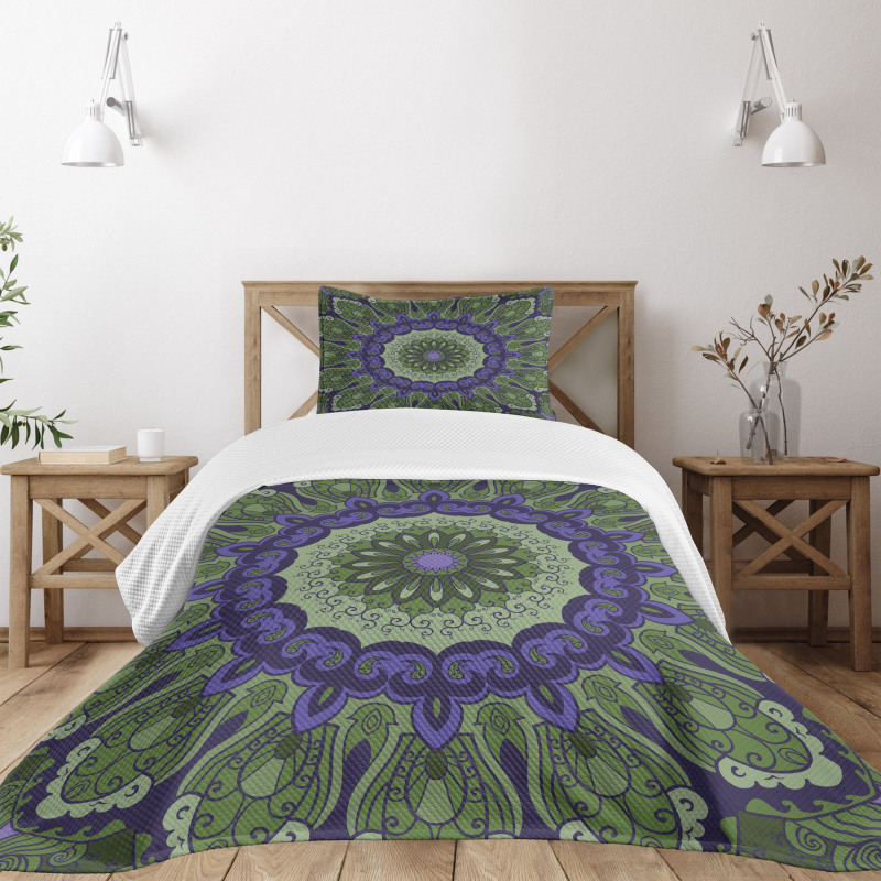 Mandala Leaves Bedspread Set