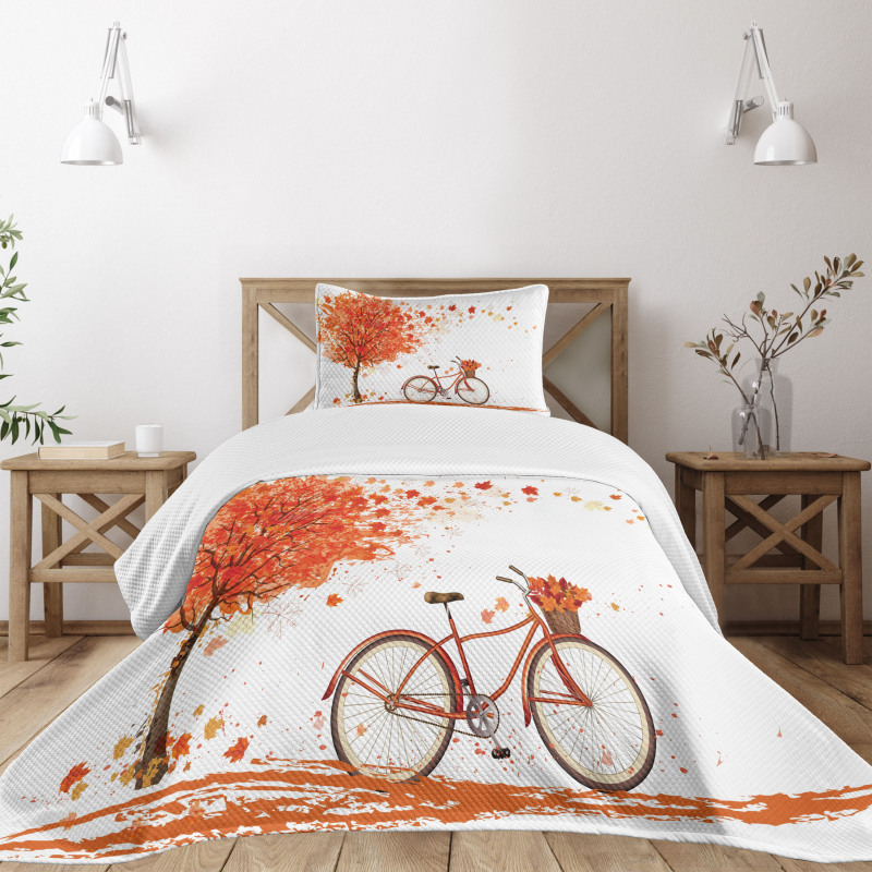 Watercolor Fall Season Bedspread Set