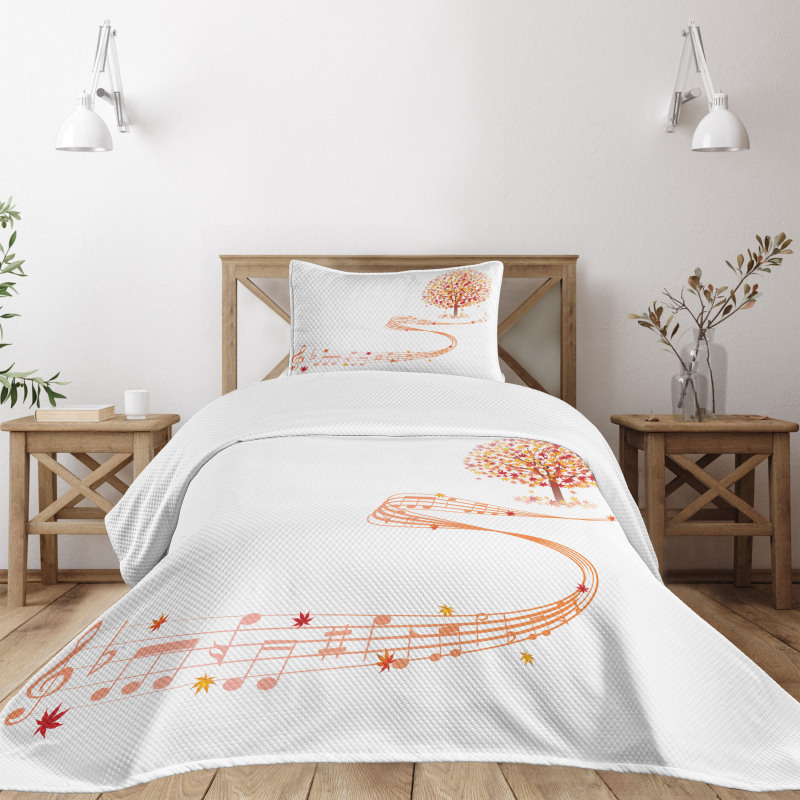 Music Sheet and Notes Bedspread Set