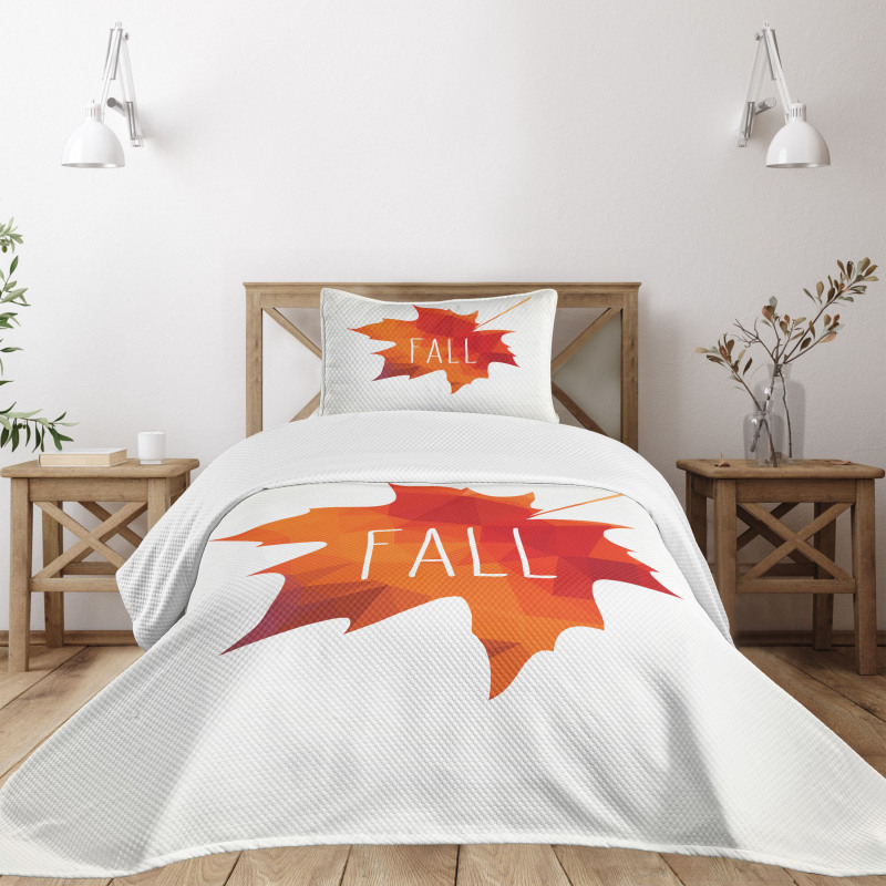 Low Poly Maple Leaf Bedspread Set