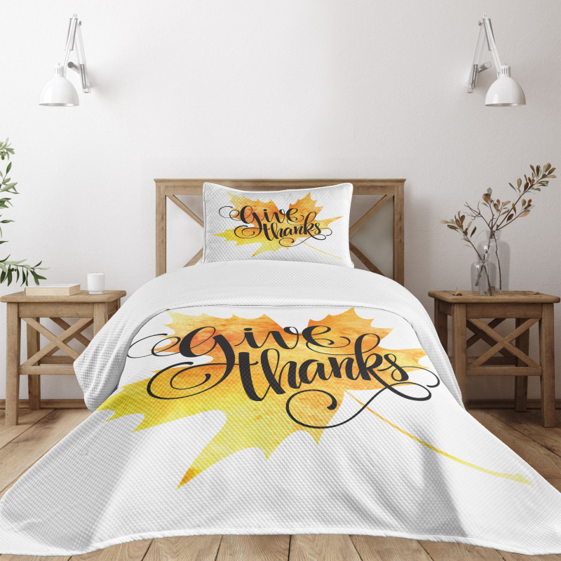 Autumn Leaf with Phrase Bedspread Set