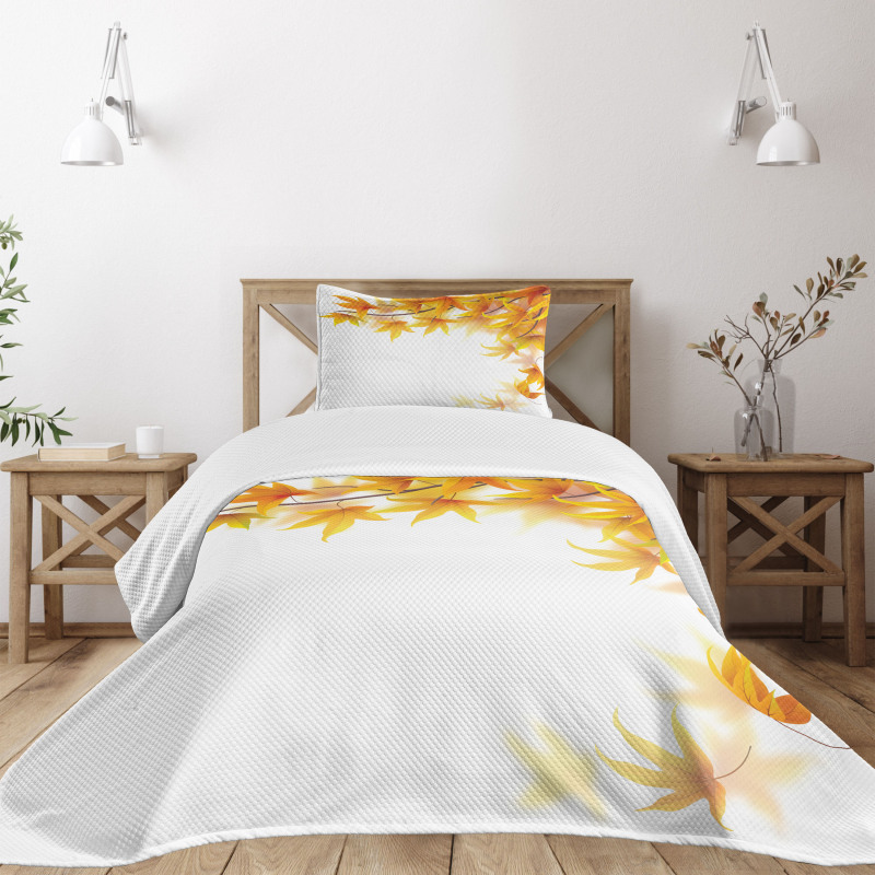 Maple Leaf Branches Bedspread Set