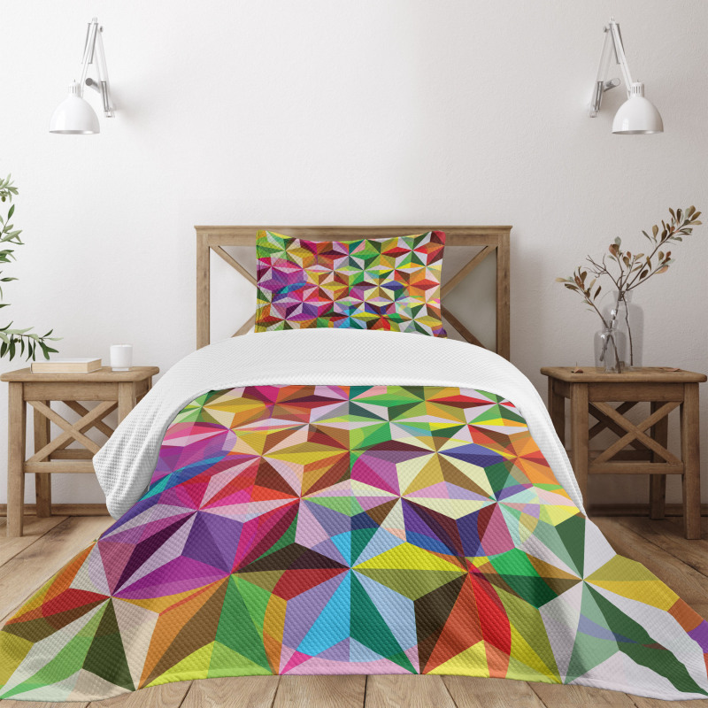 Sixties Rainbow Cubes Bedspread Set