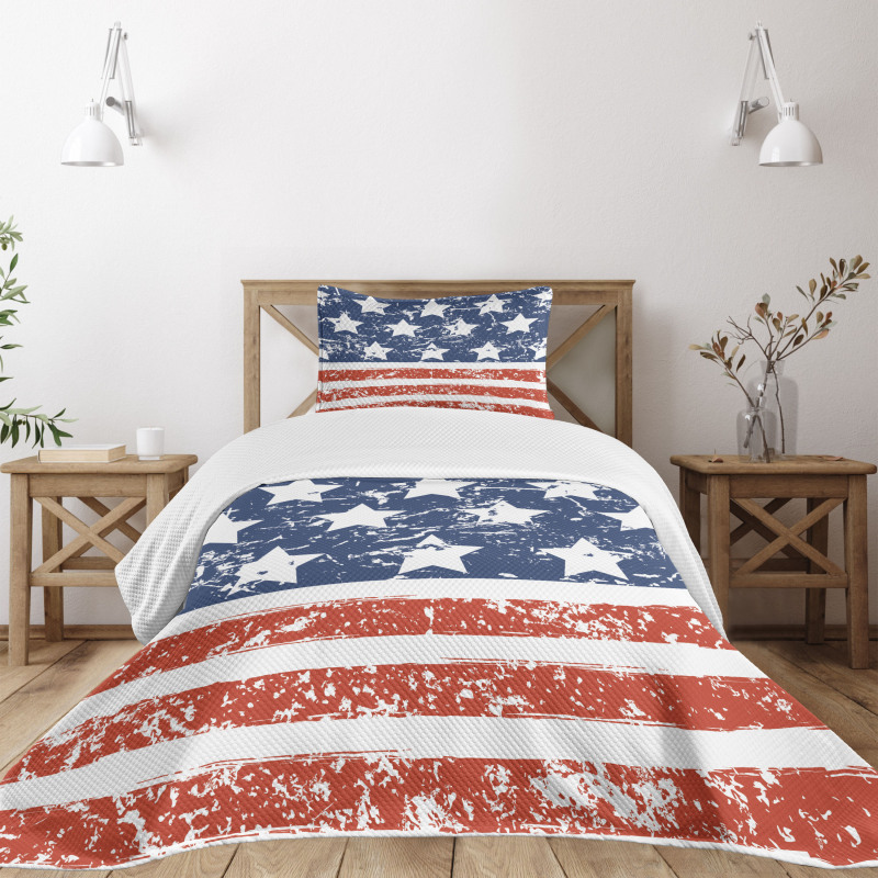 Flag with Grunge Effect Bedspread Set