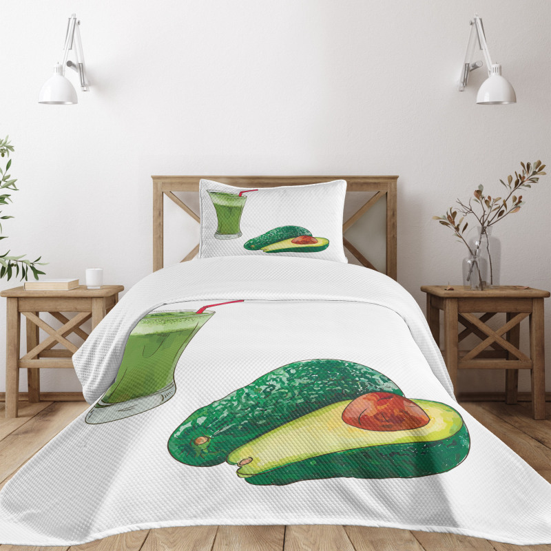 Diet Avocado Juice Bedspread Set