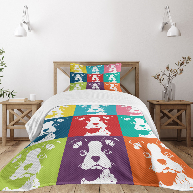 Pop Art Dogs Bedspread Set