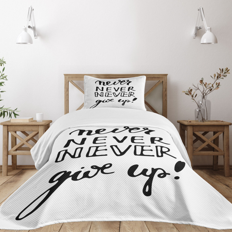 Never Give up Motivation Bedspread Set