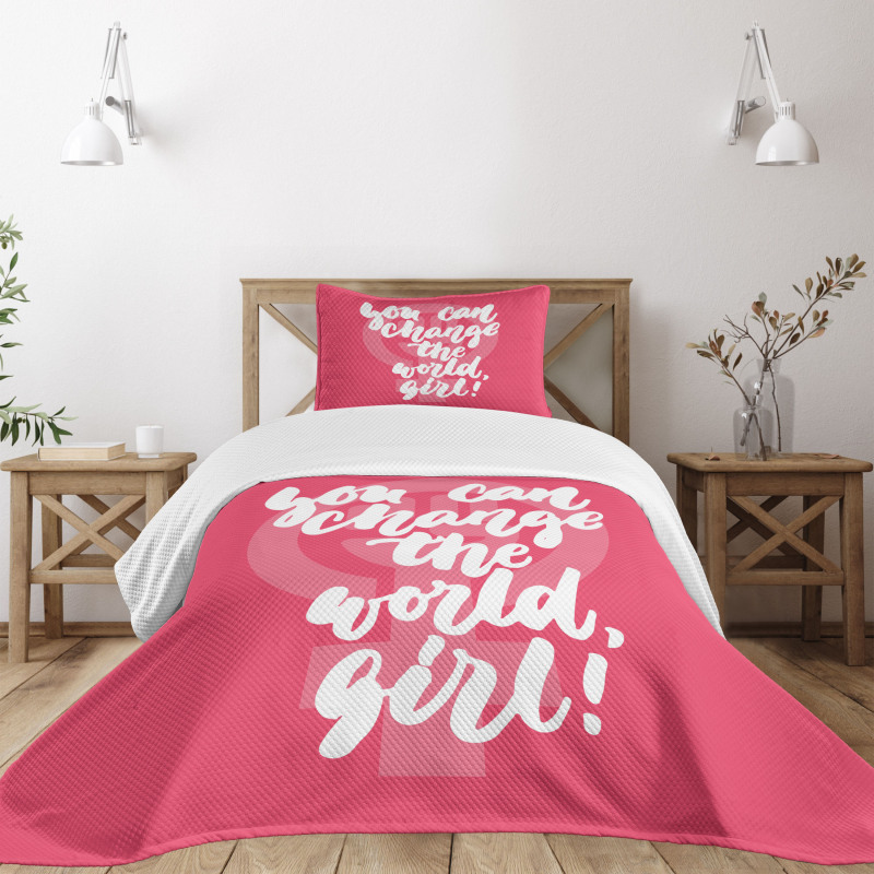 Girl Change the World Bedspread Set