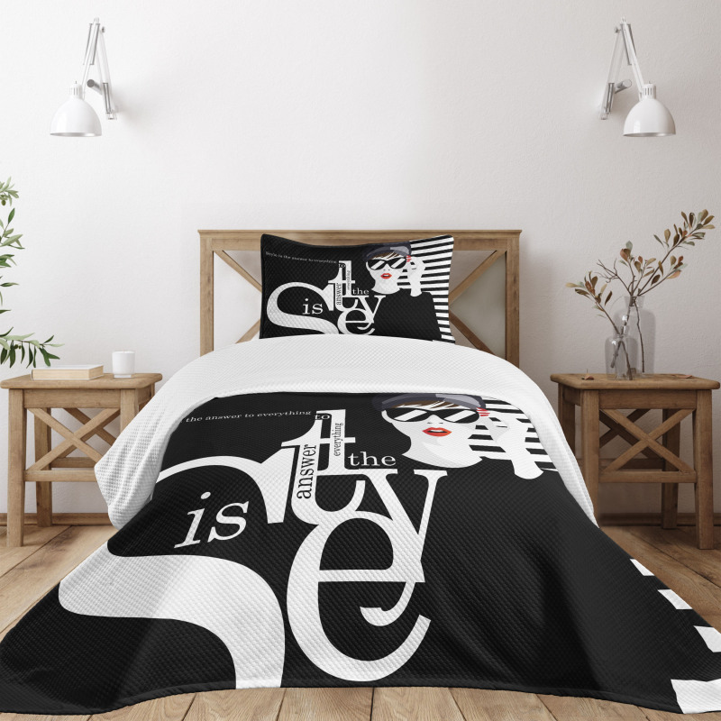 Style is the Answer Text Bedspread Set