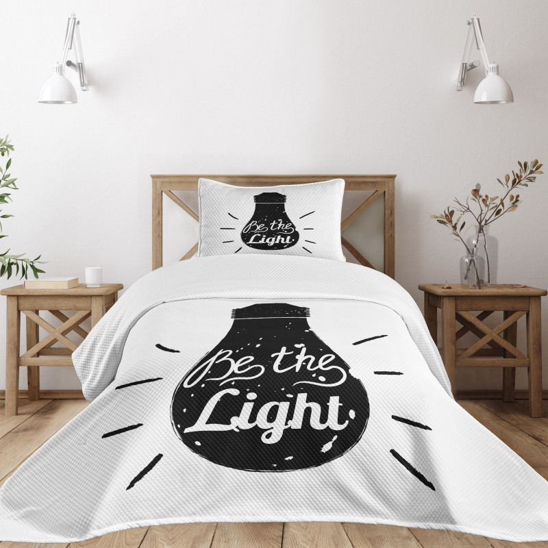 Text on Home Appliance Bedspread Set