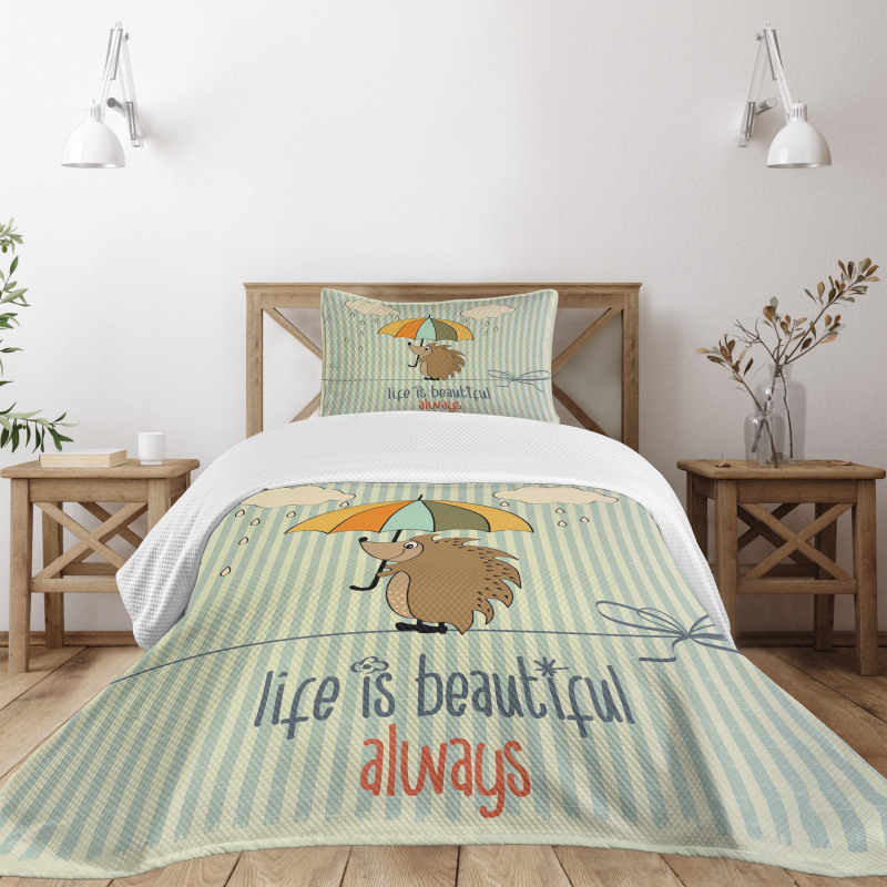 Tightrope Walker Hedgehog Bedspread Set