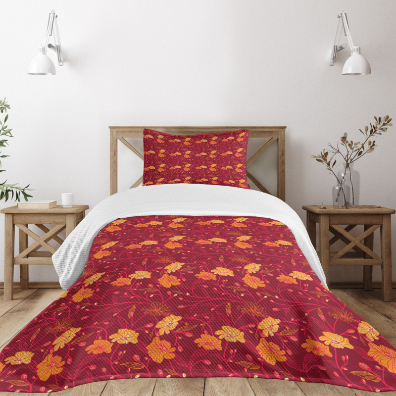 Blossoming Twigs Buds Bedspread Set