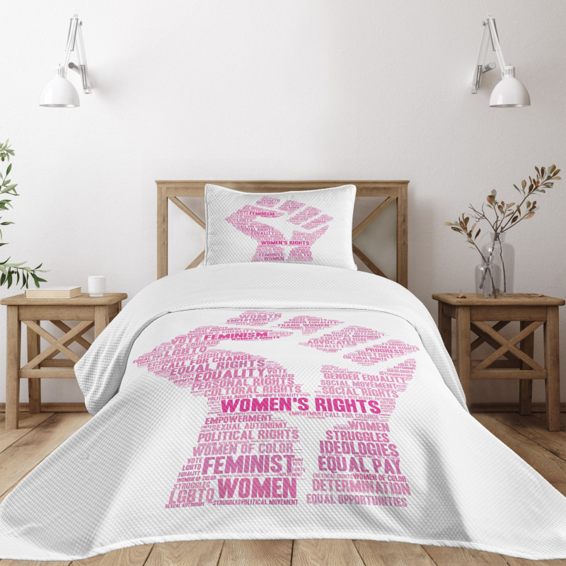 Lgbt Female Fist Print Bedspread Set